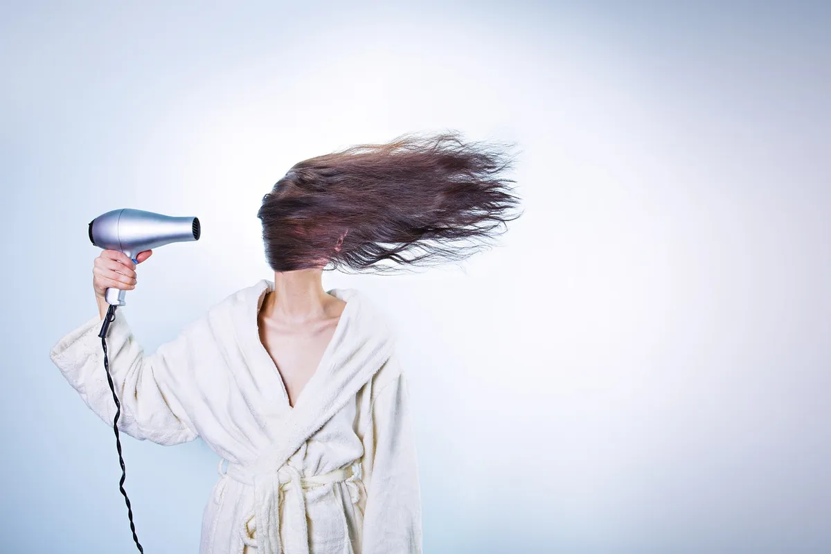 woman, hair drying, girl, female, model, adult, brunette, hair, studio photography, hairstyling, hair dryer, morning, robe, blow dryer, long hair, hair, hair, h