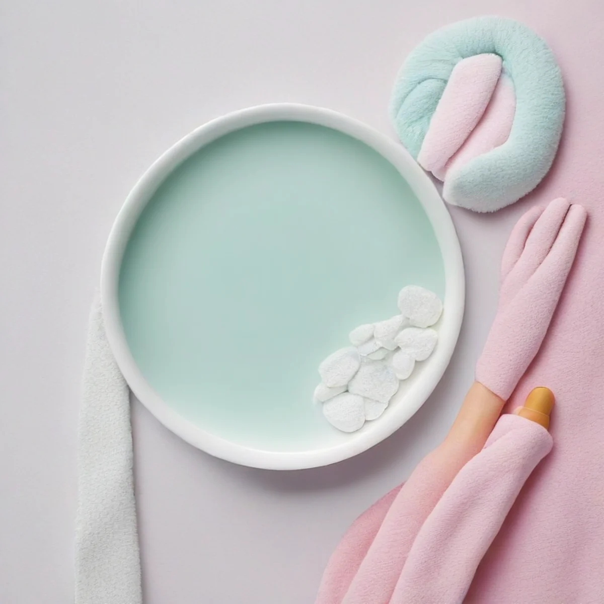 routine de soins de la peau minimaliste dans une salle de bain